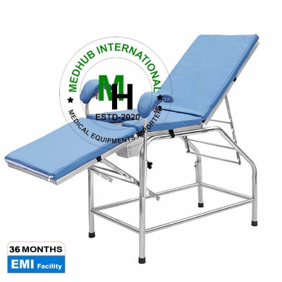 Picture of Gynecological Bed for Patient with Mattress (Stainless Steel) - Green