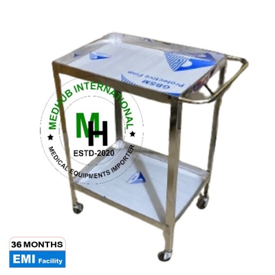 Picture of Stainless Steel (Size: 16*20)  Instrument/Medicine Trolley 2 Step (Medium) - Silver