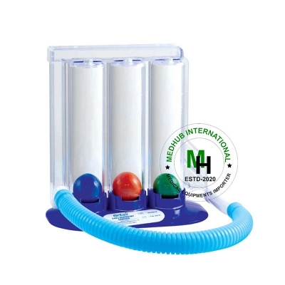 Picture of Spirometer (Respiratory Exerciser) Three Balls Respiratory Lung Exerciser - Blue,Mouth