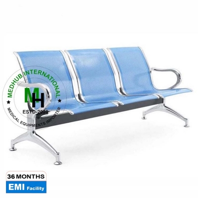 Picture of Mild Steel 3 seater Weighting Chair for Hospital/Home Use - Light Ash