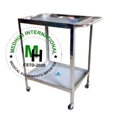 Picture of Stainless Steel (Size: 16*20)  Instrument/Medicine Trolley 2 Step (Medium) - Silver