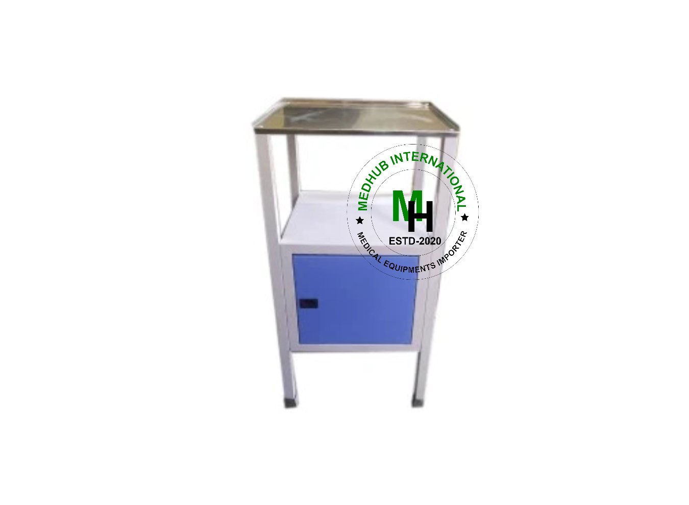 Picture of Mild Steel Bed Side Cabinet for Hospital/Home Use - White