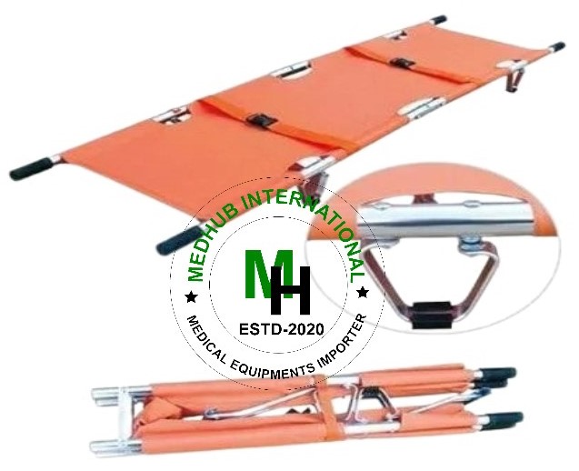 Picture of Mild Steel Folding Stretcher for Hospital/Home Use - Orange