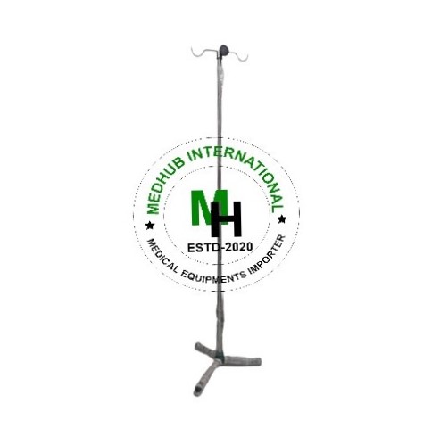Picture of Stainless Steel Small Size 3/4 Saline Stand without Wheel for Hospital/Home Use - Silver