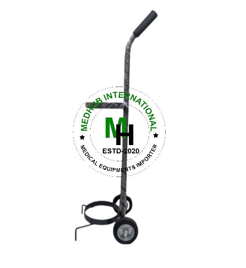Picture of Mild Steel High Quality Oxygen Cylinder Trolley for Hospital/Home Use - Black