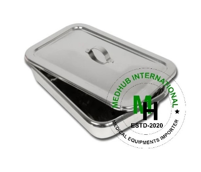 Picture of Instrument Tray 10*12 (Medium) for keeping instrument in hospital/home use - Silver
