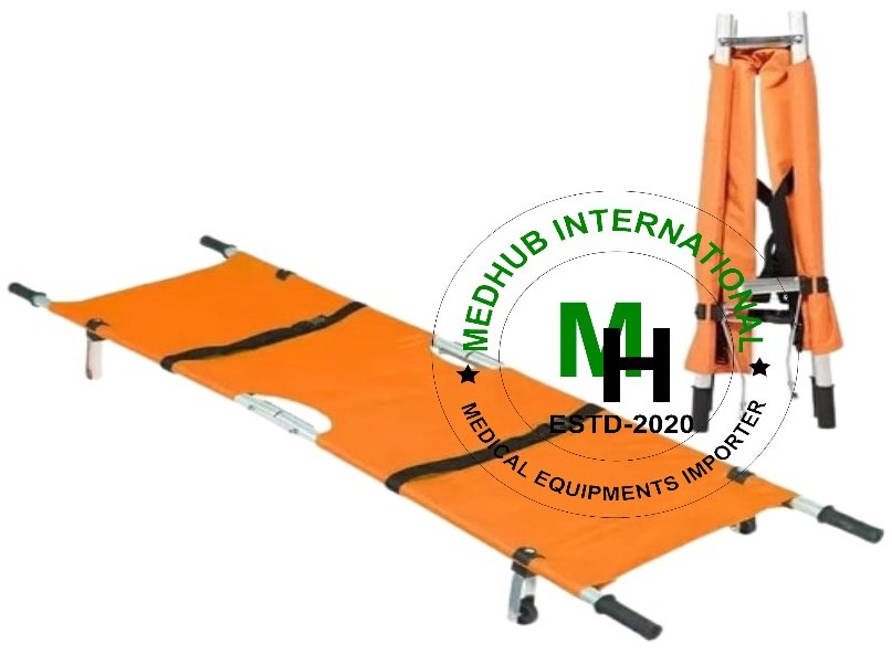 Picture of Mild Steel Folding Stretcher for Hospital/Home Use - Orange