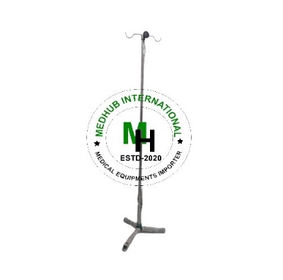 Picture of Stainless Steel Small Size 3/4 Saline Stand without Wheel for Hospital/Home Use - Silver
