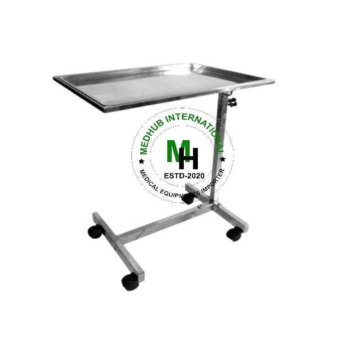 Picture of Stainless Steel Mayo's Trolley with Wheel for Hospital Use - Silver