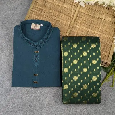 Picture of Premium Couple Set (Panjabi, Jamdani Saree)