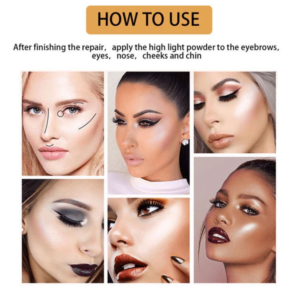 Picture of Beauty Glazed 4 Colors Highlighter Contour Palette Natural Glow Face Brighten s& Shades and Body Shading Shimmer Bronzer Powder Shimmer Glitter Illuminating Cheek Makeup