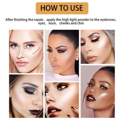 Picture of Beauty Glazed 4 Colors Highlighter Contour Palette Natural Glow Face Brighten s& Shades and Body Shading Shimmer Bronzer Powder Shimmer Glitter Illuminating Cheek Makeup