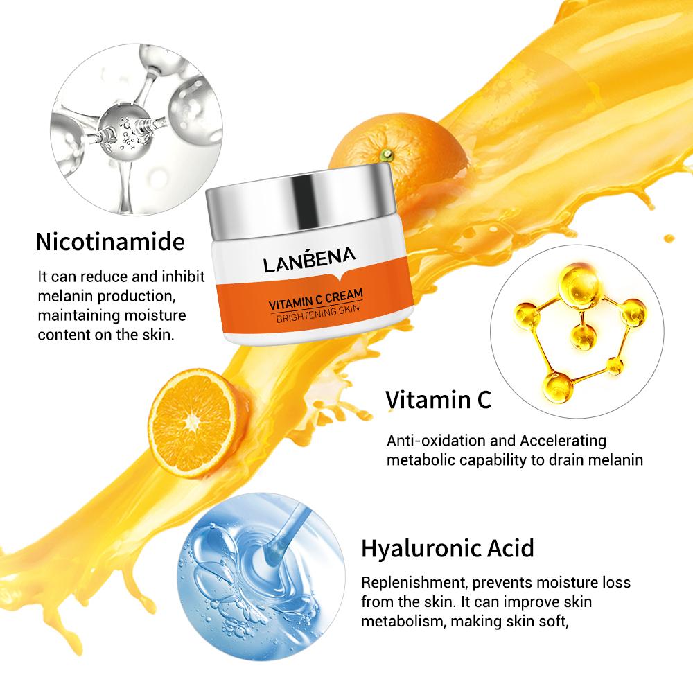 Picture of LANBENA Face Cream Vitamin C Whitening Nourish Brighten Remove Freckle Improving Skin Care-50gm