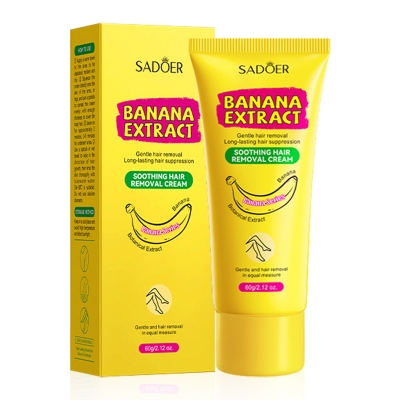 Picture of SADOER Banana Hair Removal Cream Non Irritating Quick Whole Body Axillary Armpit Arm Leg Privates Hair Removal Removes Cream