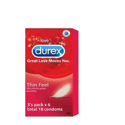 Picture of Durex Thin Feel 6 Pack (18 Pcs) Made in United Kingdom 100%