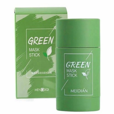 Picture of Green Tea Face Mask Stick Natural Nourish Skin Organic Clay Mask Stick Oil Control Moisturizing Brightening Detoxifying Acne Remover-40 gm