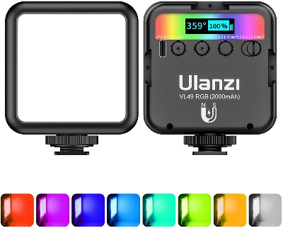Picture of Ulanzi VL49 RGB LED Fill Light Mini Portable Multi-Function 2500K-9000K Pocket Camera Fill Light Live Photography Lighting