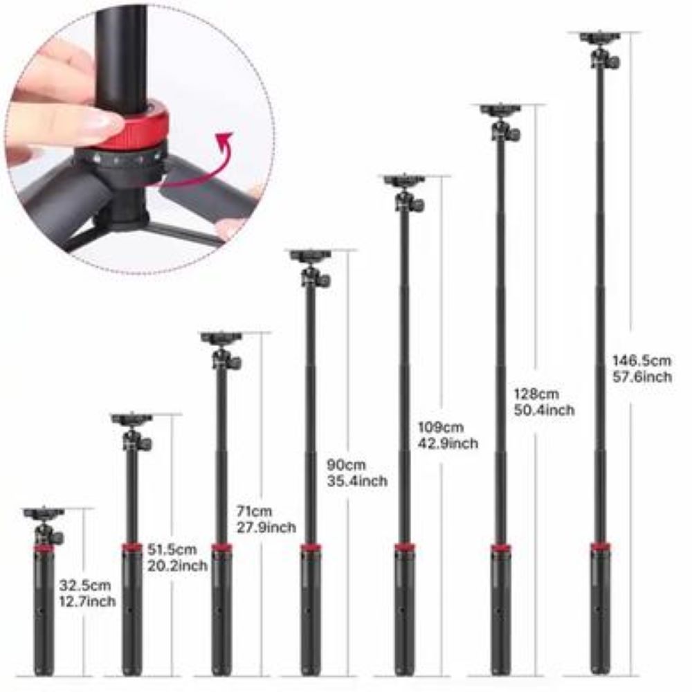 Picture of Ulanzi MT-44 Extendable Vlog Tripod (Black), Ideal Companion for Stable and Versatile Video Blogging