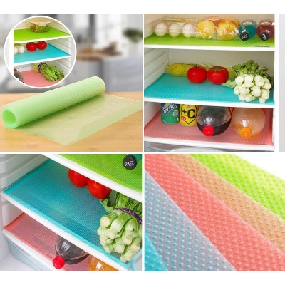 Picture of 3 Pcs Easy Clean Kitchen Cabinet Pad Refrigerator Anti Slip Fridge Liner Mat