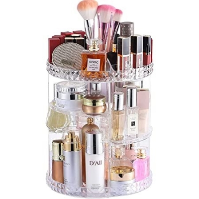 Picture of Cosmetics Organizer 360 Degree Diamond Rotatable Cosmetics Storage Box