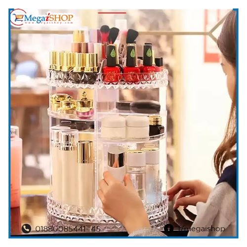 Picture of Cosmetics Organizer 360 Degree Diamond Rotatable Cosmetics Storage Box