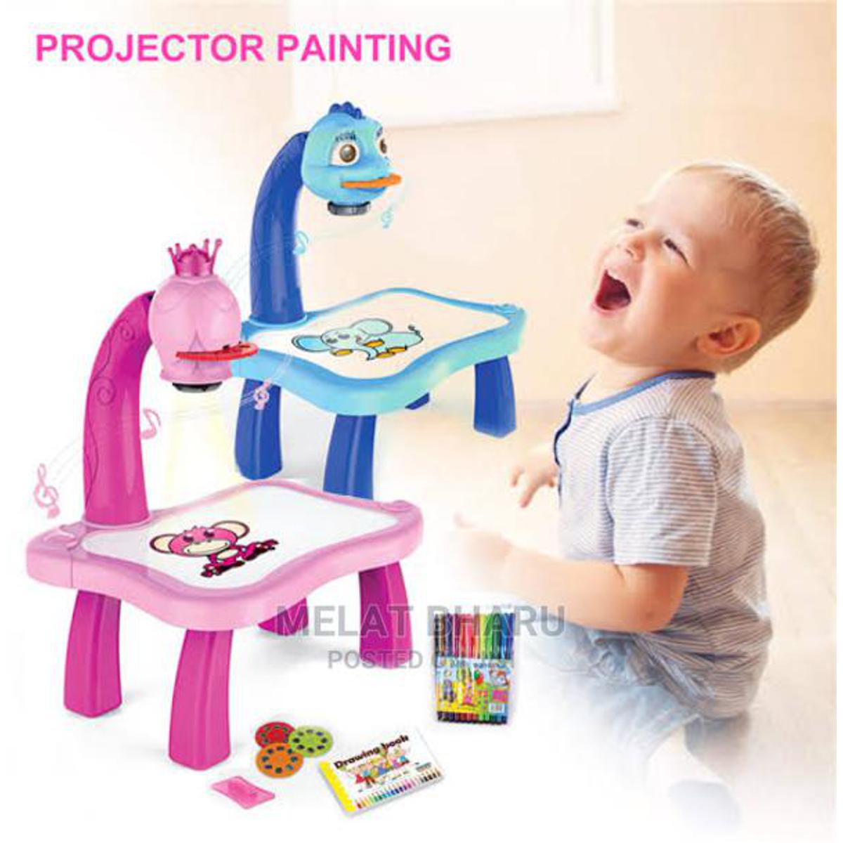 Picture of Child Learning Desk with Smart Projector Kids Painting Table Toy with Light Children Educational Tool Drawing Table