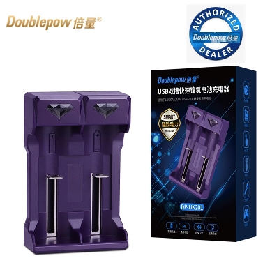 Picture of Doublepow UK201 1.2V Ni-Cd/Ni-MH Battery Fast Charger with Full Charge Indication Facility for Rechargeable 1.2V  AA/AAA & 7/5 F6 Chewing Gum Stick/Gumstick  for SONY MiniDiscs and Walkmans - 1 Piece ( Black )