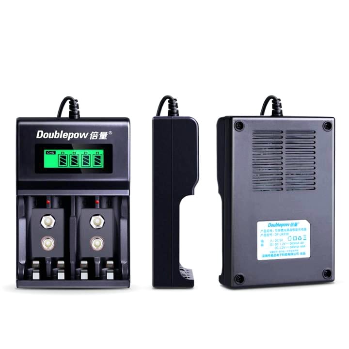 Picture of Doublepow UK-95 LED Display Smart Fast Charger with Full Charge Indicator & USB Portable Plug Connector for 1.2V  AA/AAA Size & Rechargeable 9V Ni-MH/Ni-Cd Battery - 1 Piece ( Black )