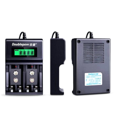 Picture of Doublepow UK-95 LED Display Smart Fast Charger with Full Charge Indicator & USB Portable Plug Connector for 1.2V  AA/AAA Size & Rechargeable 9V Ni-MH/Ni-Cd Battery - 1 Piece ( Black )