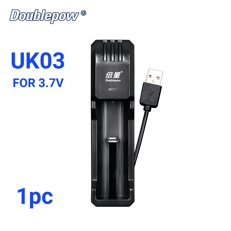 Picture of Doublepow UK03 Single Slot Rapid Charger for 3.7V 18650/26650/14500/18500/16340/10440 etc Lithium-ion Battery with Fast Charging Technology - 1 Piece ( Black )
