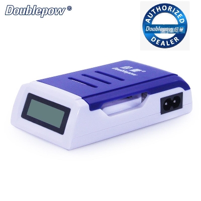 Picture of Doublepow K209 Fast Charging Charger with LED Display For 1.2V AA/AAA Size Ni-MH/Ni-Cd Rechargeable Battery with US 2-Pin Cable Plug Connector - 1 Piece ( BLUE WITH WHITE )