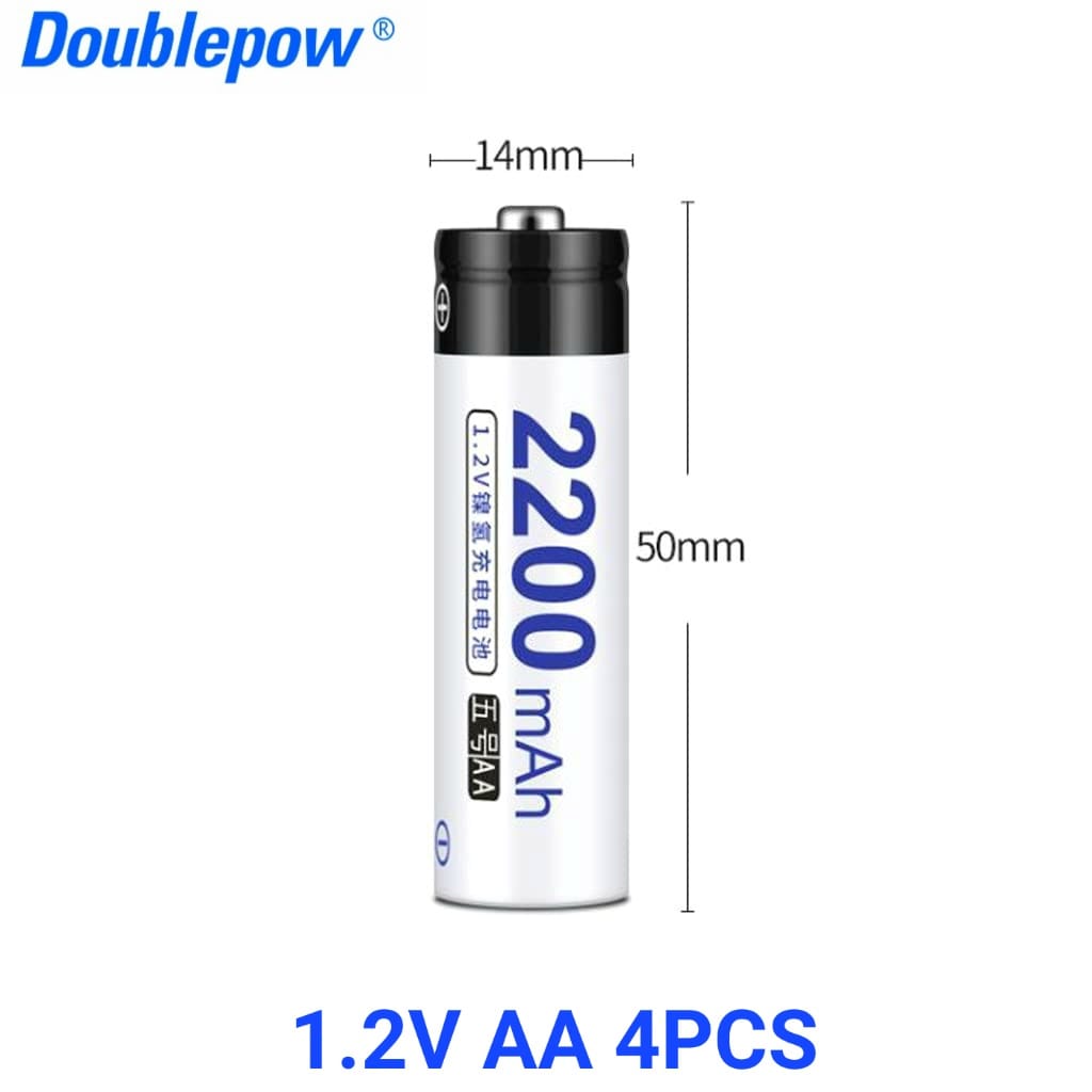 Picture of Doublepow AA Size 1.2V 2200mAh Ni-MH High Performance Rechargeable Battery for Toys, Household DC Electronics Devices - 4 Pieces (Charger not included) ( Maroon )