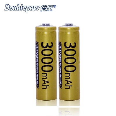 Picture of Doublepw AA Size 1.2V 3000mAh High Capacity Rechargeable Battery for Digital Camera, Toys, Electronics Devices - 2 Pieces (No battery charger included) ( Yellow )