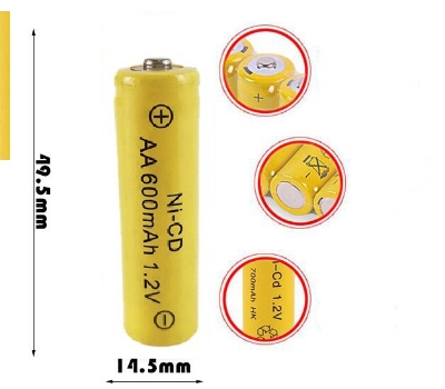 Picture of Rechargeable Battery AA 1.2V 600mAh for Hair Clipper/ Beard Trimmer (2 piece) ( Yellow )