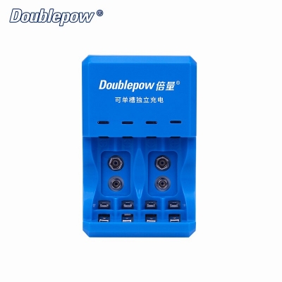 Picture of Doublepow  K33  4-Slots Multifunctional Intelligent Fast Battery Charger with Full Charge Indication for 1.2V AA/AAA Size Ni-MH/Ni-Cd & Rechargeable 9V Cell - 1 Piece ( Blue )
