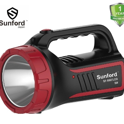 Picture of Sunford SF-8807 5W Rechargeable LED Hand Held Search Light / Flashlight - 1 piece ( Black and Red )