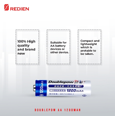 Picture of Enhance Your Trimmer with Doublepow AA Size 1.2V 1200mAh Ni-MH Rechargeable Battery: Enjoy 1200 Cycles of Reliable Performance - 2 Pieces (No Battery Charger Included) ( Blue )