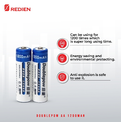 Picture of Enhance Your Trimmer with Doublepow AA Size 1.2V 1200mAh Ni-MH Rechargeable Battery: Enjoy 1200 Cycles of Reliable Performance - 2 Pieces (No Battery Charger Included) ( Blue )