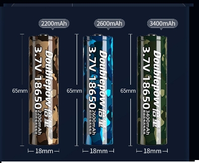 Picture of Doublepow 18650  3.7V 3400mAh Real Capacity High Performance Rechargeable (Flat Top) Lithium ion Battery - 1 Piece ( Multicolor )