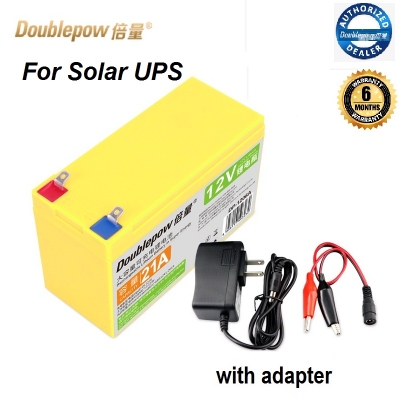 Picture of Doublepow 12V 21Ah Rechargeable Battery for 12V DC Water Pump & Solar System use (If used in solar system must have solar controller) with 1 Piece AC-DC Adapter For Charging From AC - 1 Piece ( Green )