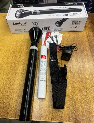 Picture of Sunford SF4427SL-4D Long Range Rechargeable LED Flashlight/Torch Light - 1 Piece ( Black )