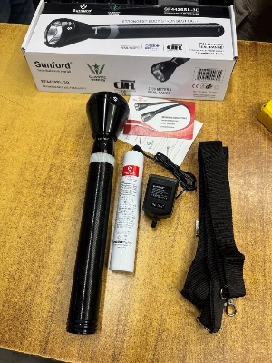 Picture of Sunford SF-4426SL-3D Long Range Rechargeable Flashlight / Torch Light - 1 Piece ( Black )