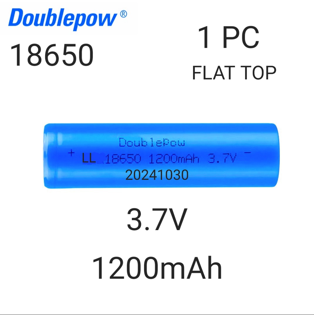 Picture of Doublepow ICR 18650 3.7V 1200mAh LSD Li-on Rechargeable Battery (Flat Top) - 1 Piece ( Blue )