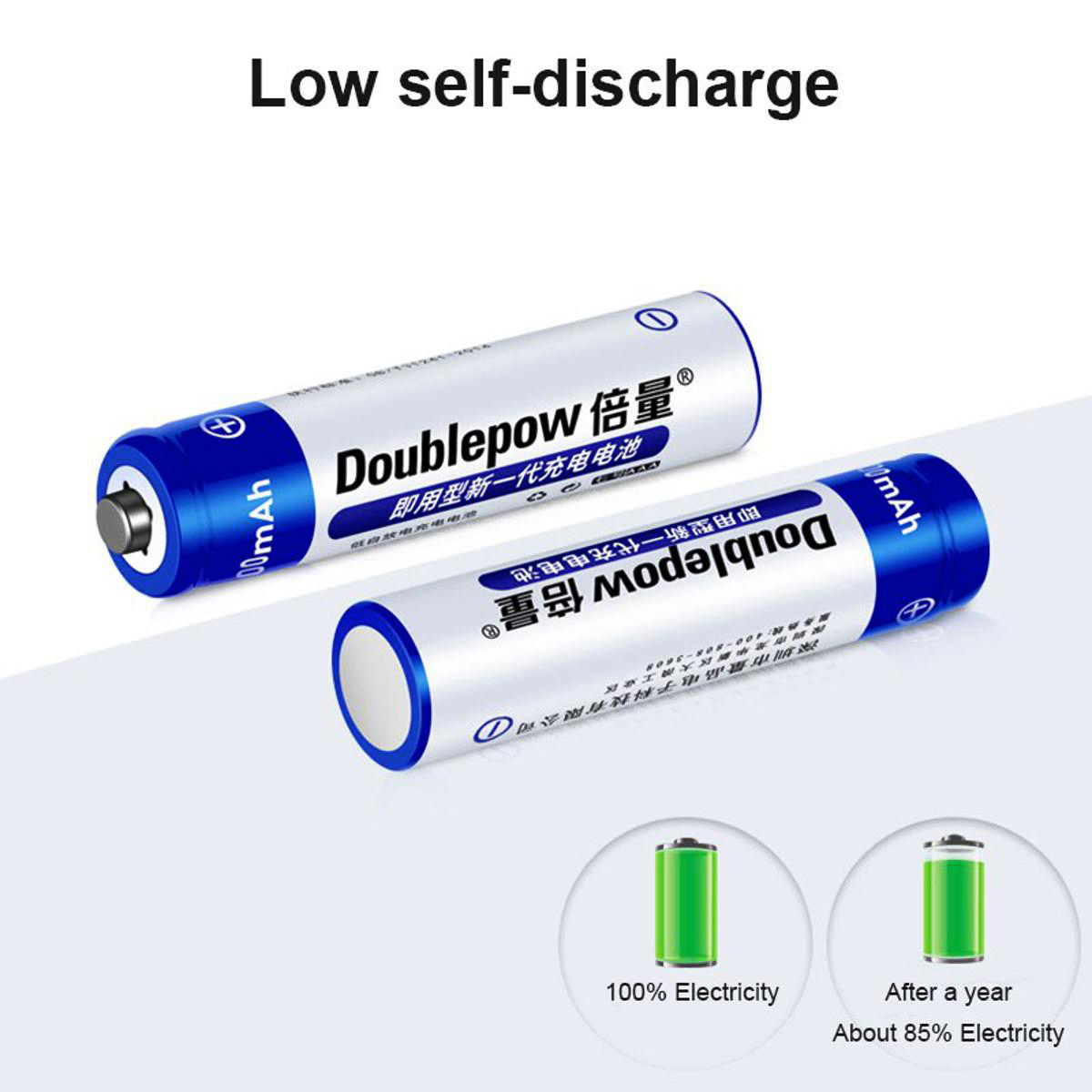 Picture of Doublepow AAA (R03) Size 1.2V 900mAh Rechargeable Battery - 4 Pieces (No Battery Charger Included) ( Blue )