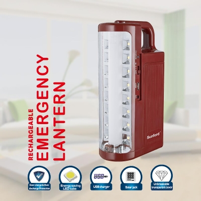 Picture of Sunford SF-4820EL Rechargeable Emergency Lantern with Power Bank Facility - 1 Piece ( Maroon )