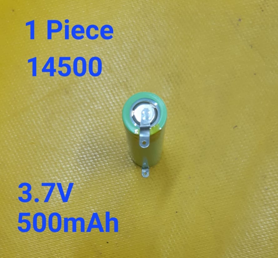 Picture of Li-ion 14500(AA) 3.7V 500mAh 1.8Wh Lithium-ion Rechargeable Battery with Soldering Tags/Tabs - 1 Piece ( Light blue )