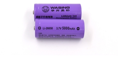 Picture of WASING High Drain ICR 26650 3.7V 5000mAh Lithium-ion Rechargeable Battery - Perfect for Torches and Flashlights - 1 Piece ( Purple )