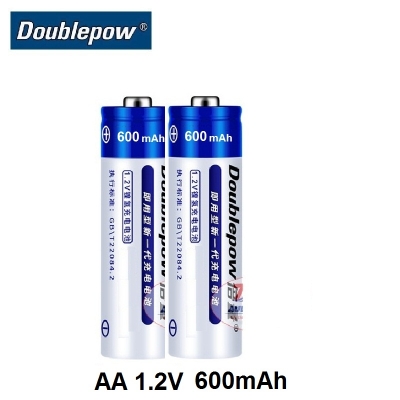 Picture of Doublepow AA 1.2V 600mAh Ni-MH Rechargeable Battery with 1000 Cycle Best for Hair Trimmer, Toys - 2 pieces (No charger included) ( Blue )