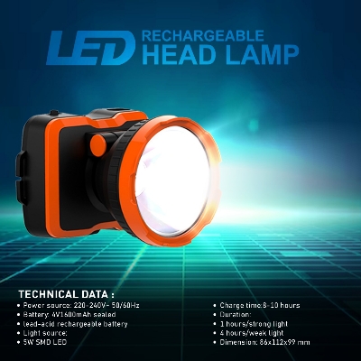 Picture of Sunford LED Head Lamp or Head Light SF-4735 - 1 Piece ( Black )