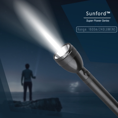 Picture of Sunford SF-4914BH-4SC Rechargeable LED Flashlight / Torch Light  - 1 Piece ( Black )